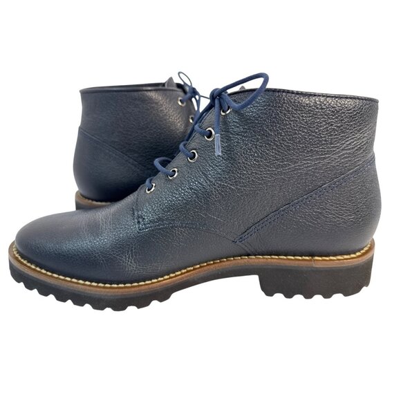 Marc Joseph New York Women's Spring Street  Leather Bootie Navy Mini 7 M - Picture 4 of 13